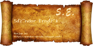 Sándor Ernák névjegykártya